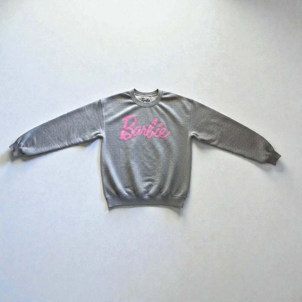Barbie Gray Logo Graphic Sweatshirt Size S